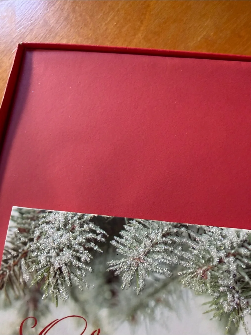 Christmas Red Ornament Holiday Card Box